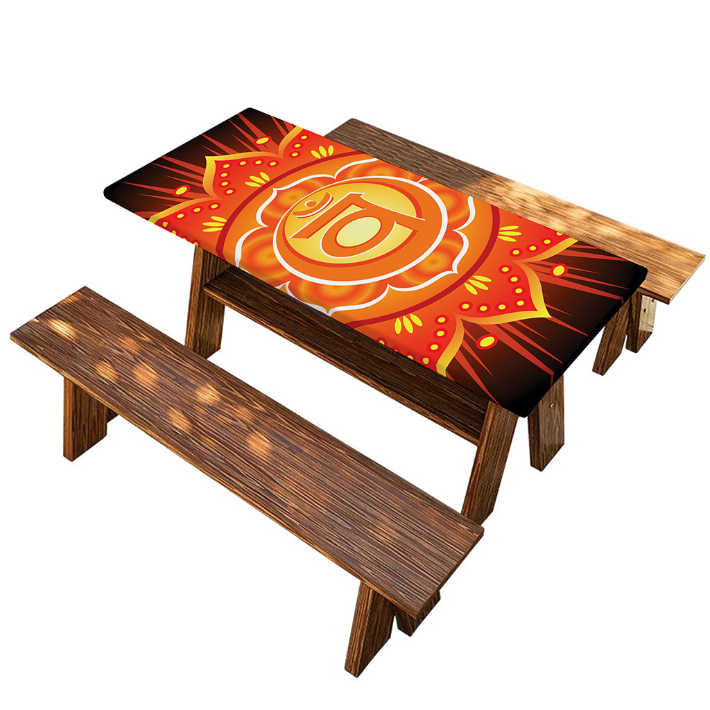 Swadhisthana Chakra Mandala Print Picnic Table Cover