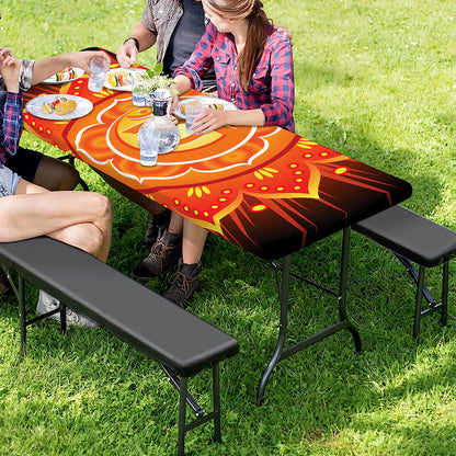 Swadhisthana Chakra Mandala Print Picnic Table Cover