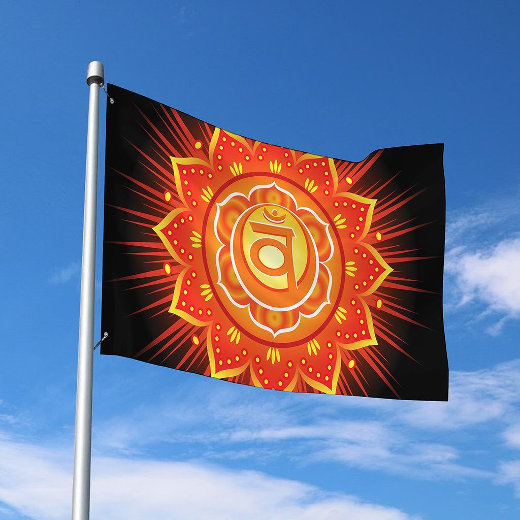 Swadhisthana Chakra Mandala Print Polyester Flag