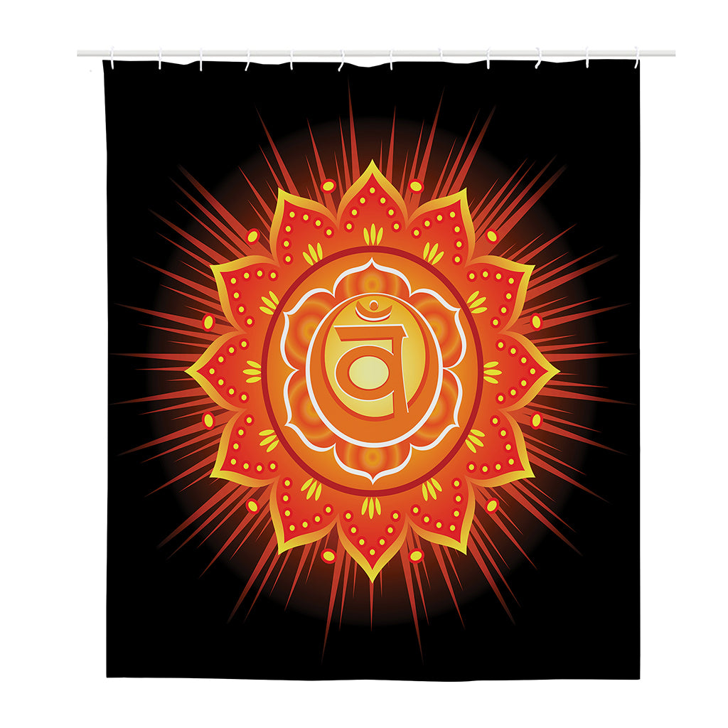 Swadhisthana Chakra Mandala Print Polyester Shower Curtain