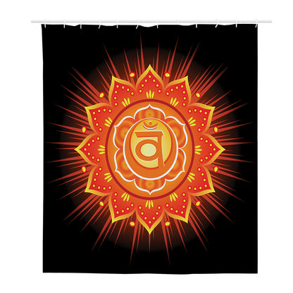 Swadhisthana Chakra Mandala Print Polyester Shower Curtain