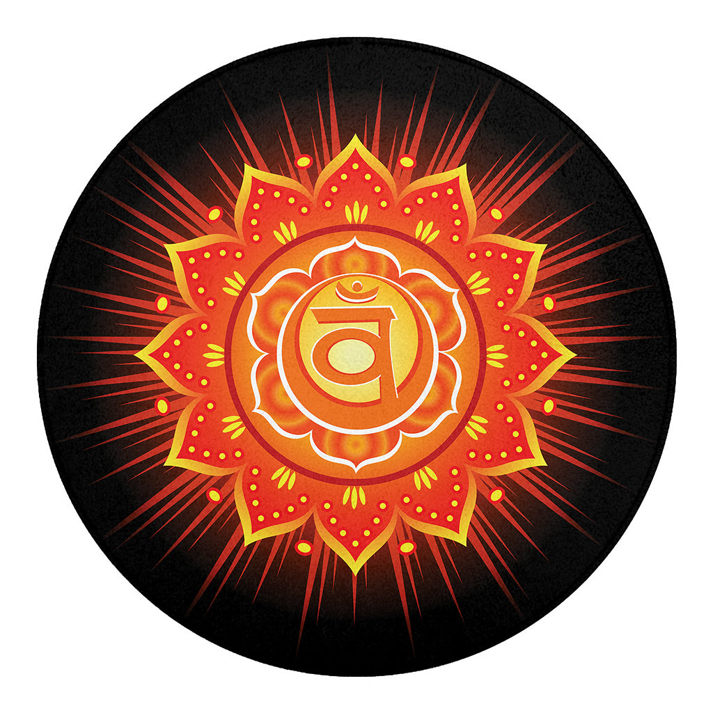 Swadhisthana Chakra Mandala Print Round Blanket