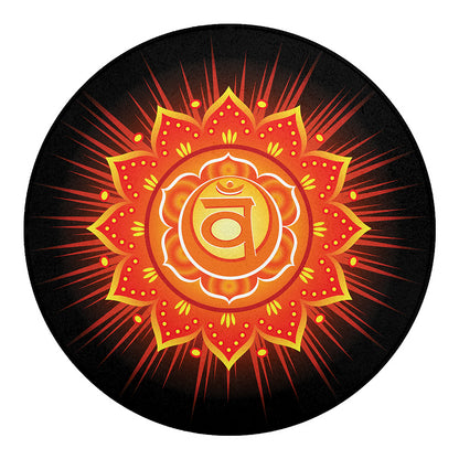 Swadhisthana Chakra Mandala Print Round Blanket