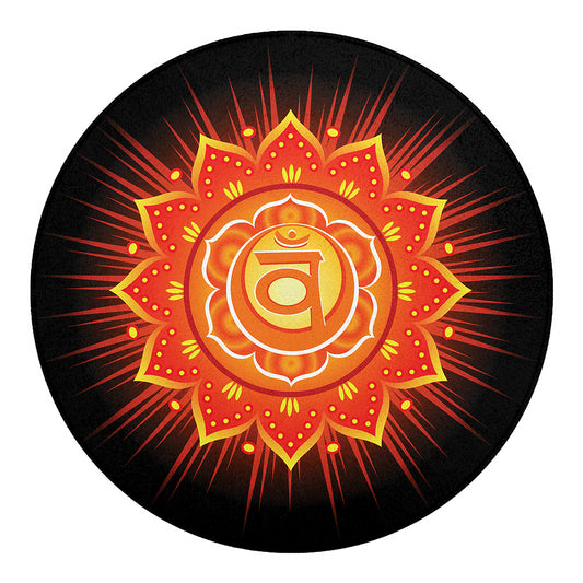 Swadhisthana Chakra Mandala Print Round Blanket