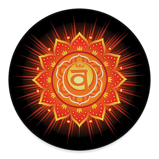 Swadhisthana Chakra Mandala Print Round Floor Mat
