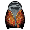 Swadhisthana Chakra Mandala Print Sherpa Lined Zip Up Hoodie