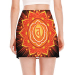 Swadhisthana Chakra Mandala Print Side Slit Mini Skirt