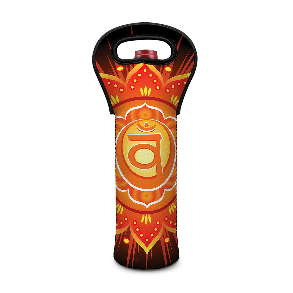 Swadhisthana Chakra Mandala Print Single Neoprene Wine Tote
