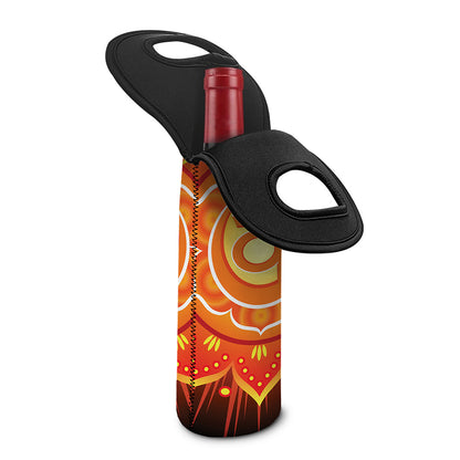 Swadhisthana Chakra Mandala Print Single Neoprene Wine Tote