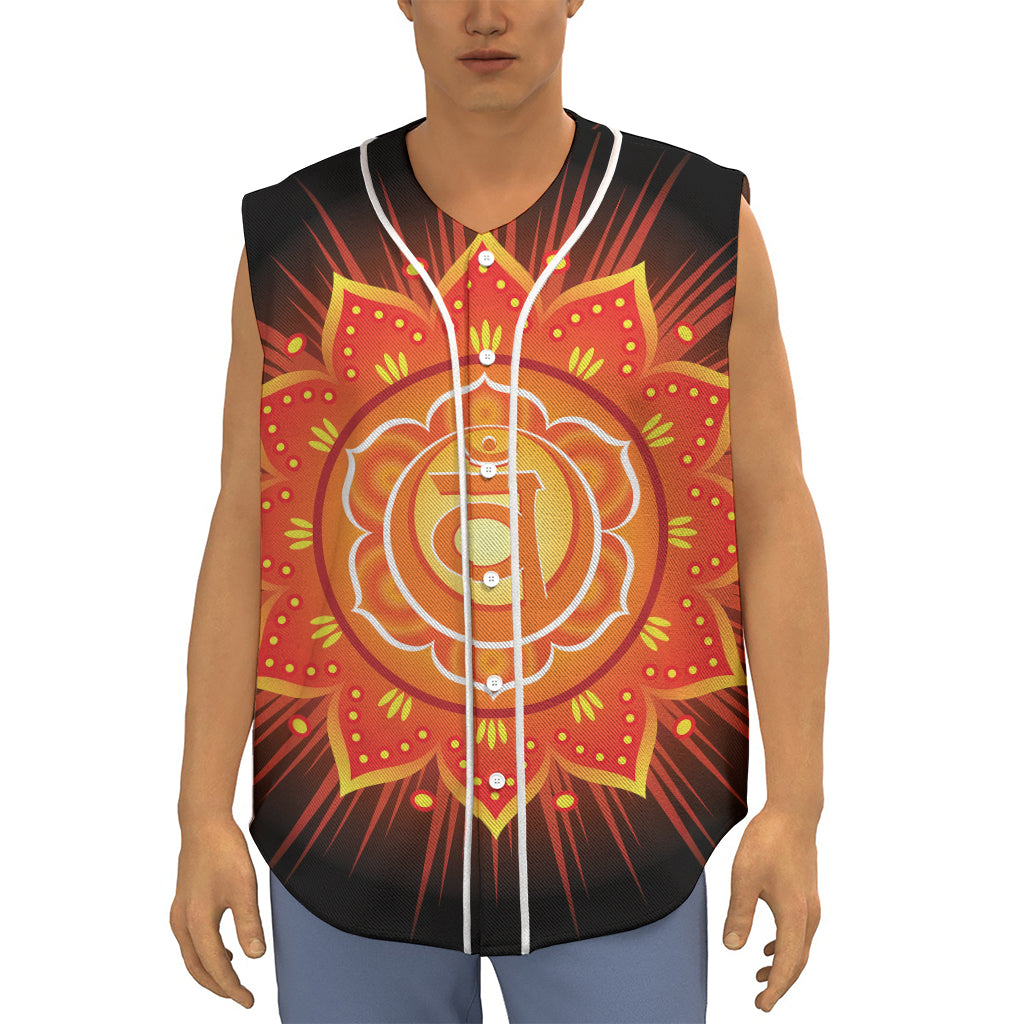 Swadhisthana Chakra Mandala Print Sleeveless Baseball Jersey