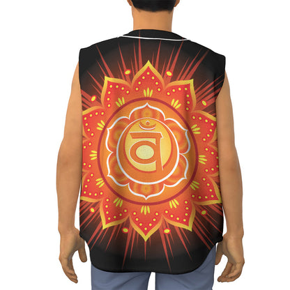 Swadhisthana Chakra Mandala Print Sleeveless Baseball Jersey