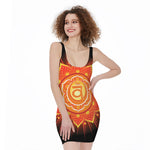 Swadhisthana Chakra Mandala Print Sleeveless Bodycon Dress