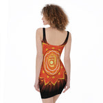 Swadhisthana Chakra Mandala Print Sleeveless Bodycon Dress