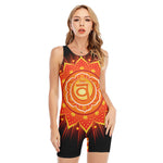 Swadhisthana Chakra Mandala Print Sleeveless One Piece Swimsuit