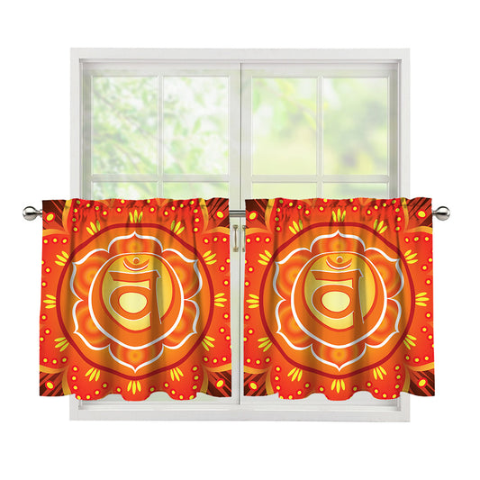 Swadhisthana Chakra Mandala Print Tier Curtains