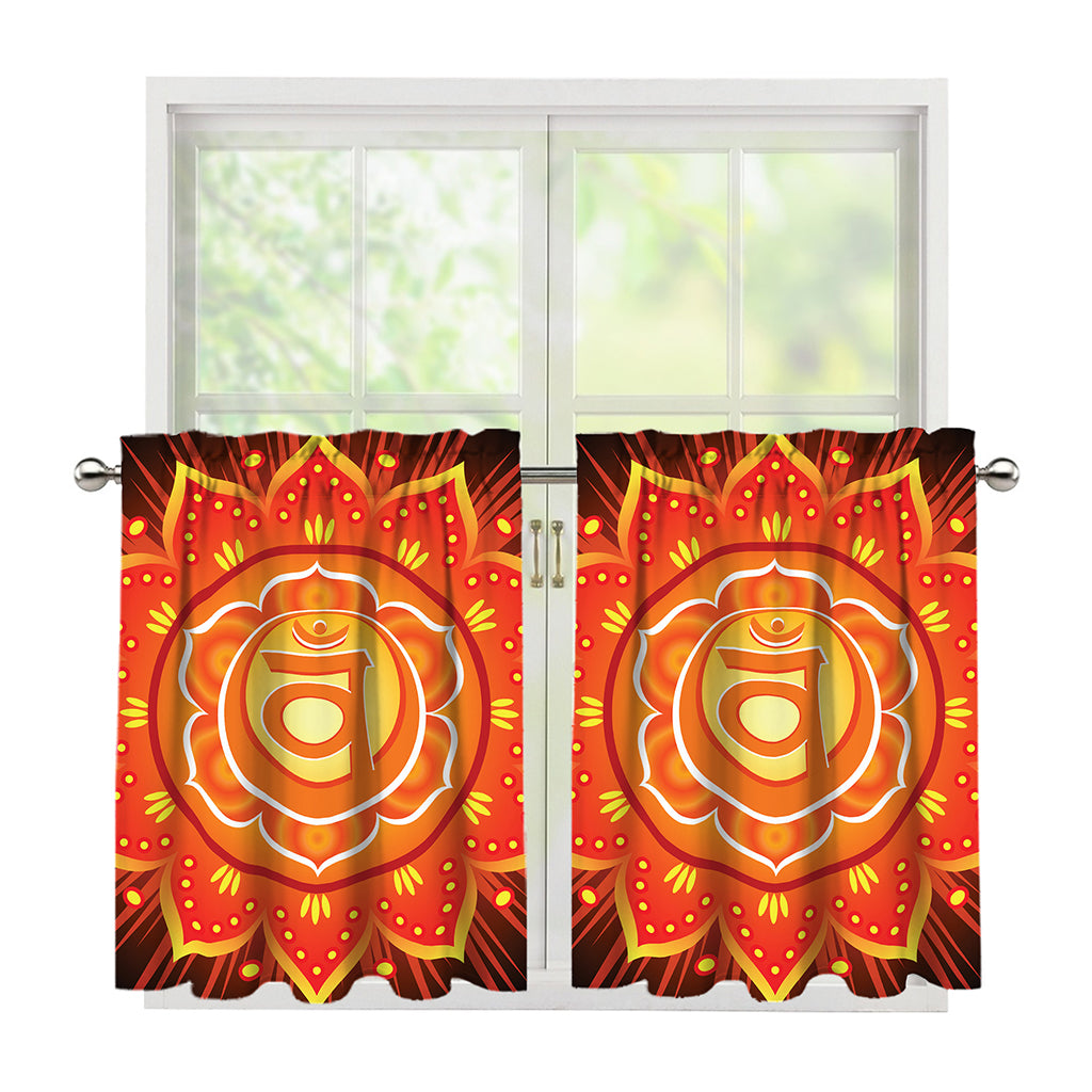 Swadhisthana Chakra Mandala Print Tier Curtains