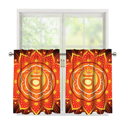 Swadhisthana Chakra Mandala Print Tier Curtains