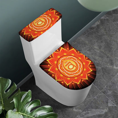 Swadhisthana Chakra Mandala Print Toilet Lid And Tank Cover Set