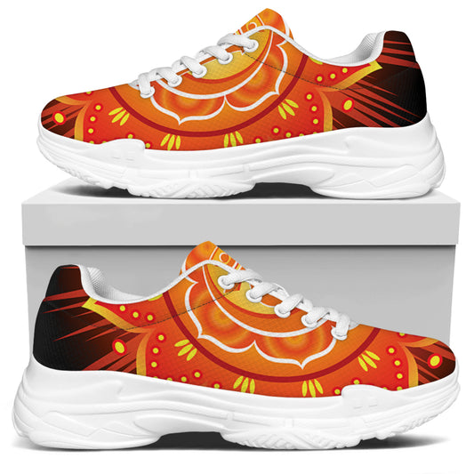 Swadhisthana Chakra Mandala Print White Chunky Shoes
