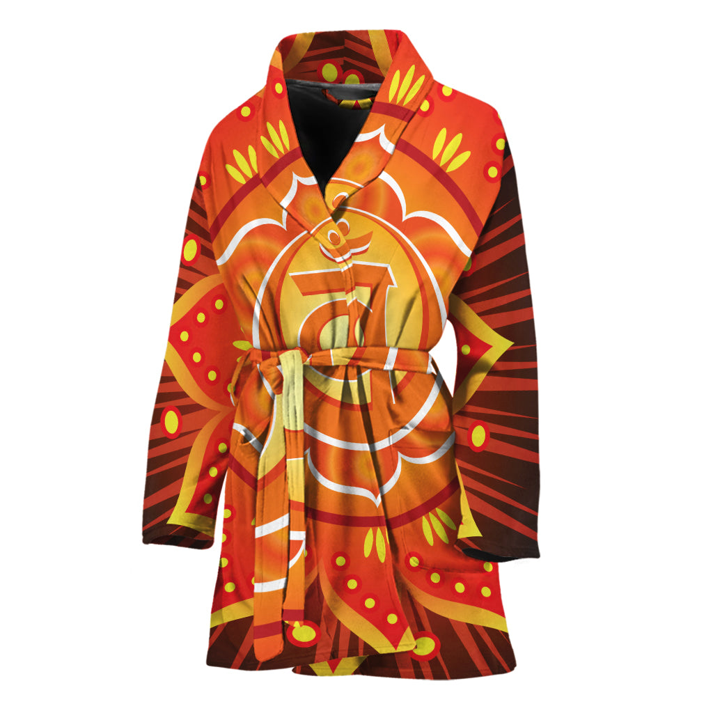 Swadhisthana Chakra Mandala Print Women's Bathrobe
