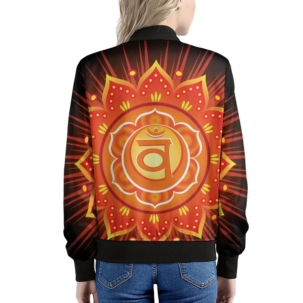 Swadhisthana Chakra Mandala Print Women's Bomber Jacket
