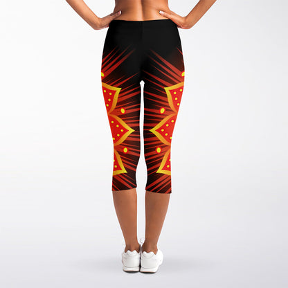 Swadhisthana Chakra Mandala Print Women's Capri Leggings