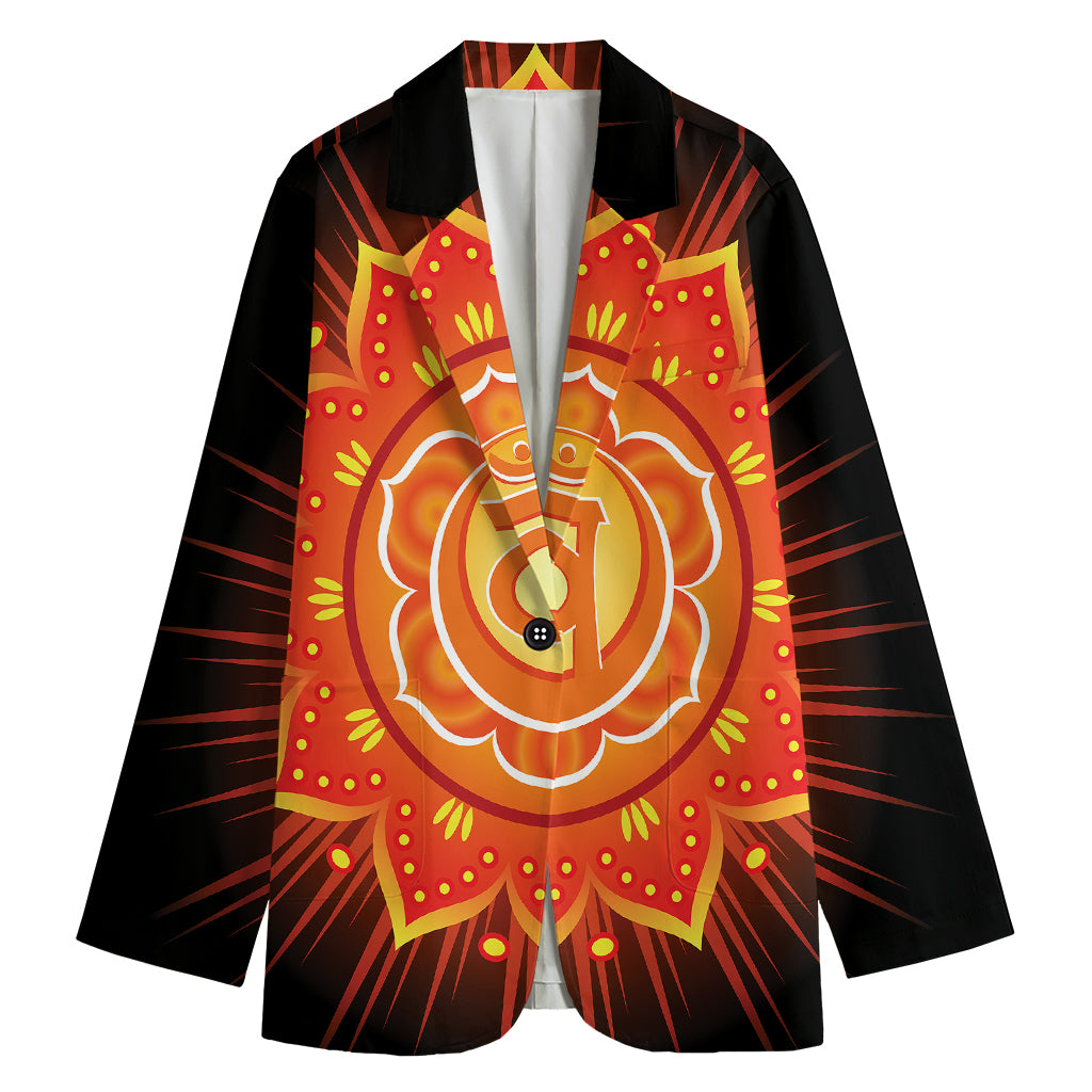 Swadhisthana Chakra Mandala Print Women's Cotton Blazer