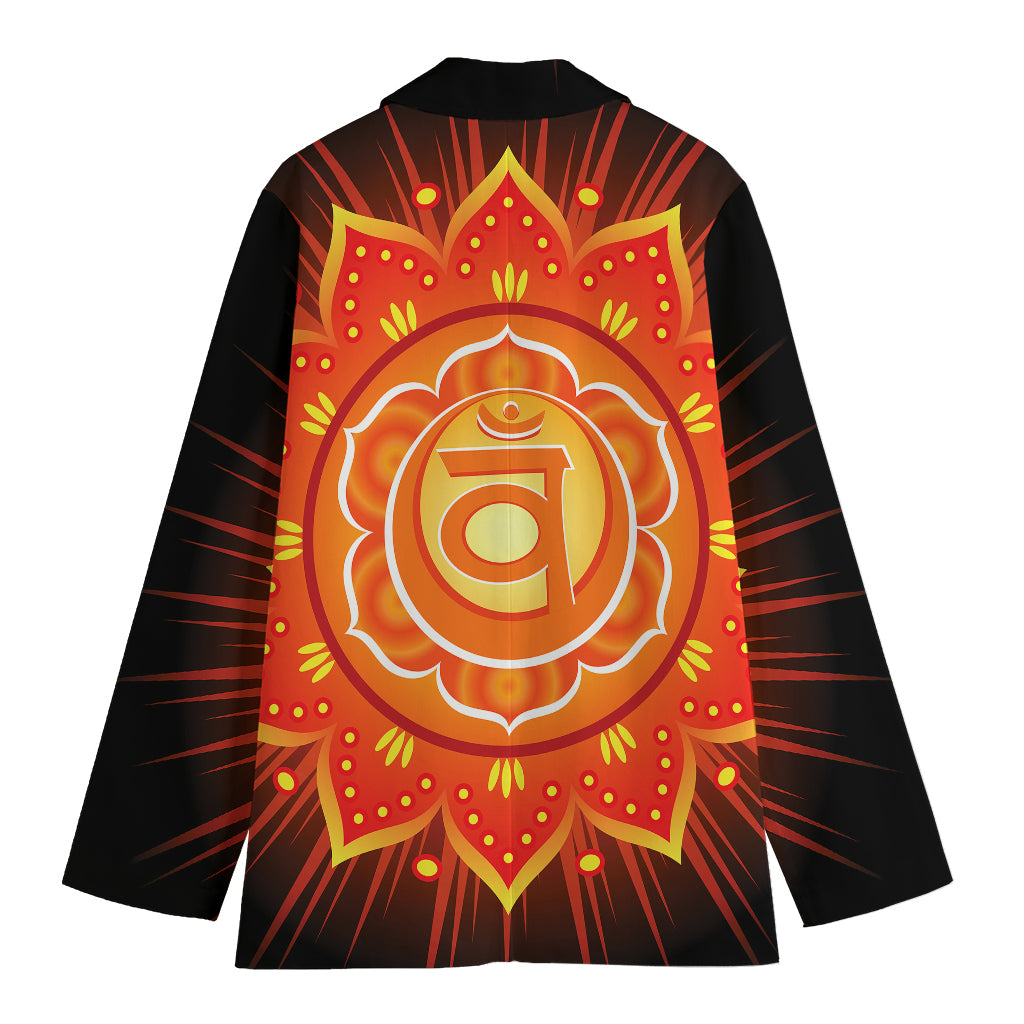 Swadhisthana Chakra Mandala Print Women's Cotton Blazer