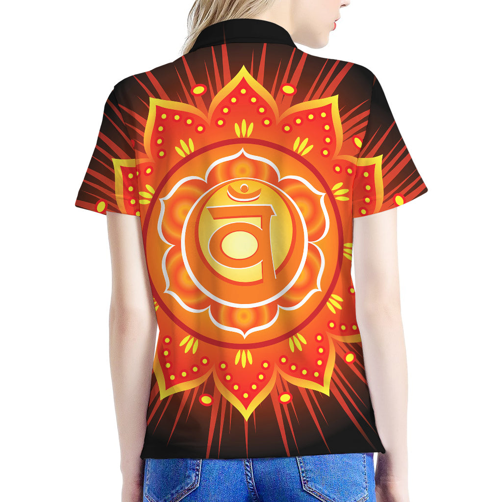 Swadhisthana Chakra Mandala Print Women's Polo Shirt