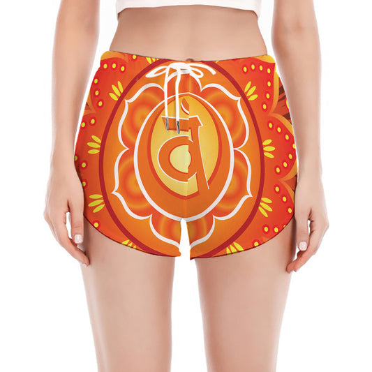 Swadhisthana Chakra Mandala Print Women's Split Running Shorts