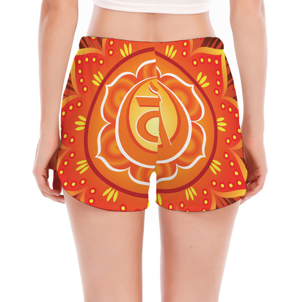 Swadhisthana Chakra Mandala Print Women's Split Running Shorts