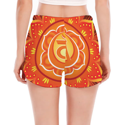 Swadhisthana Chakra Mandala Print Women's Split Running Shorts