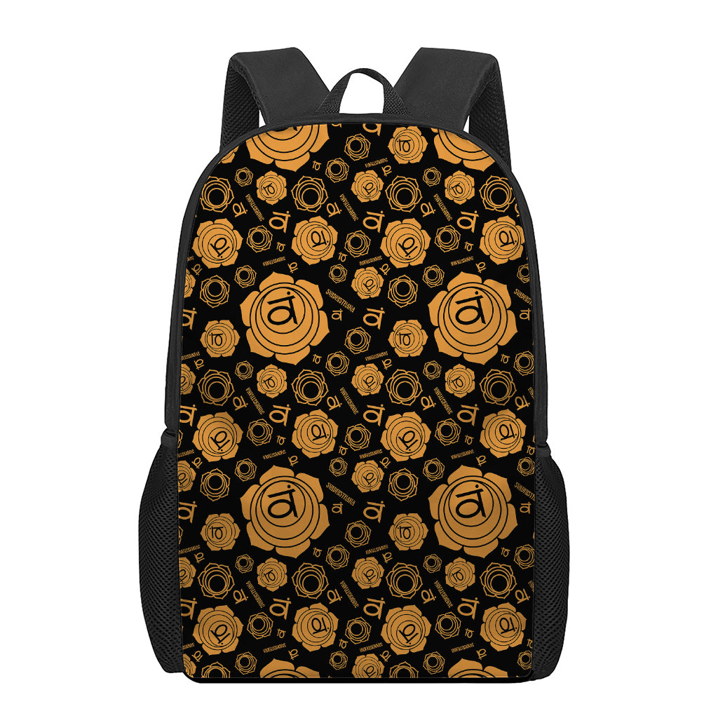 Swadhisthana Chakra Pattern Print 17 Inch Backpack