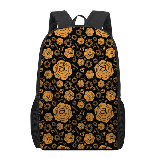 Swadhisthana Chakra Pattern Print 17 Inch Backpack