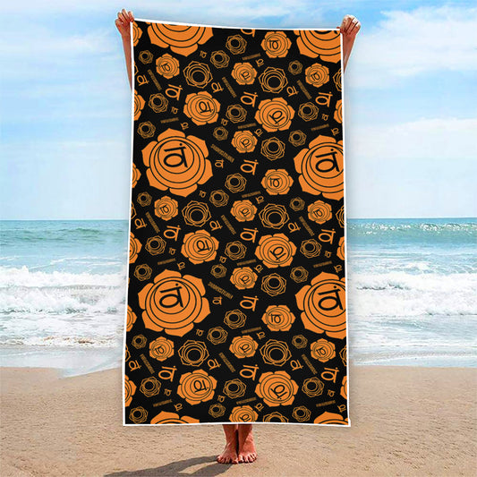 Swadhisthana Chakra Pattern Print Beach Towel