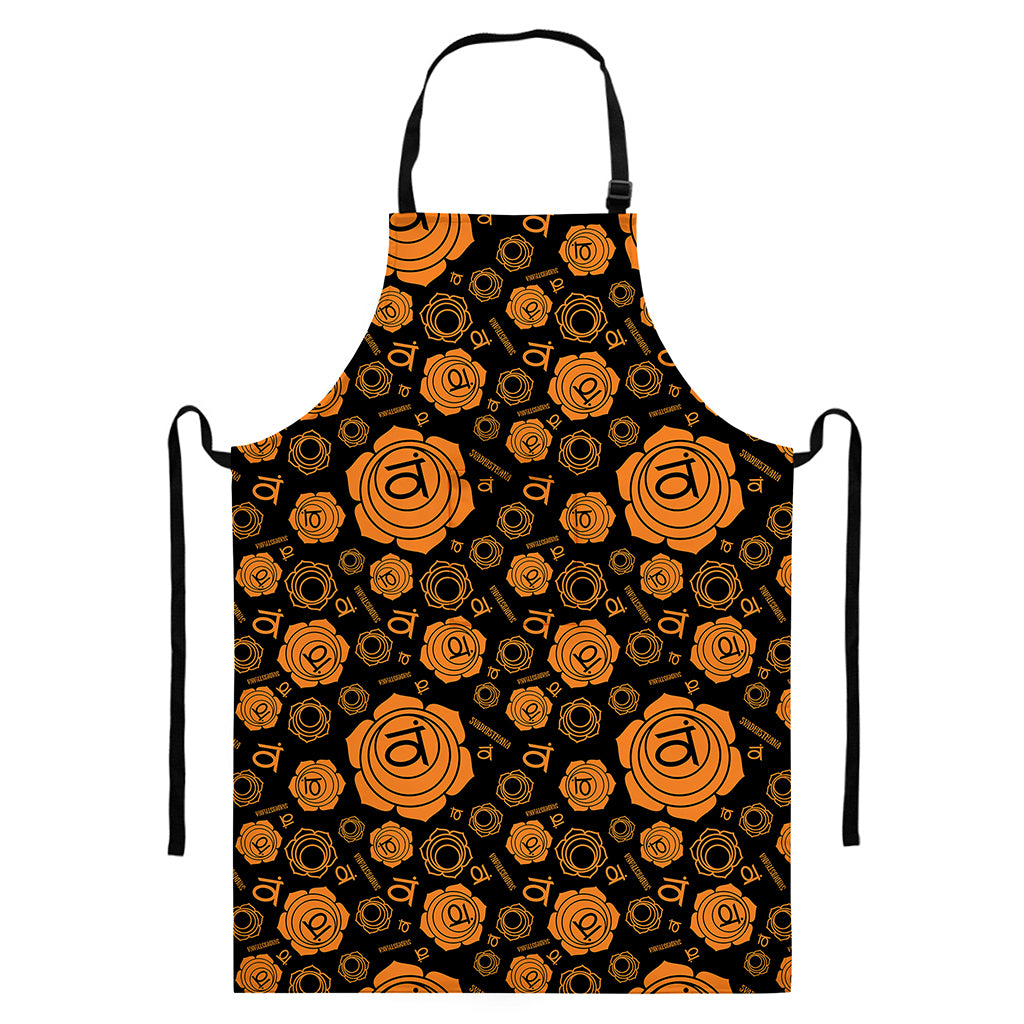 Swadhisthana Chakra Pattern Print Bib Apron With Pocket