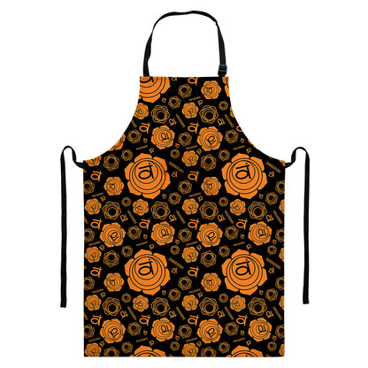 Swadhisthana Chakra Pattern Print Bib Apron With Pocket