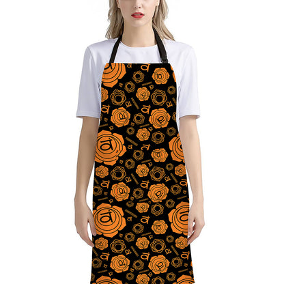Swadhisthana Chakra Pattern Print Bib Apron With Pocket