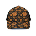 Swadhisthana Chakra Pattern Print Black Mesh Trucker Hat