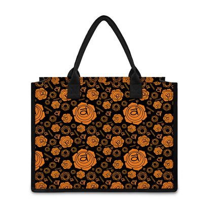 Swadhisthana Chakra Pattern Print Canvas Tote Bag