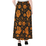 Swadhisthana Chakra Pattern Print Chiffon Maxi Skirt
