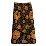 Swadhisthana Chakra Pattern Print Cotton Front Slit Maxi Skirt