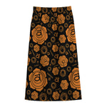Swadhisthana Chakra Pattern Print Cotton Front Slit Maxi Skirt