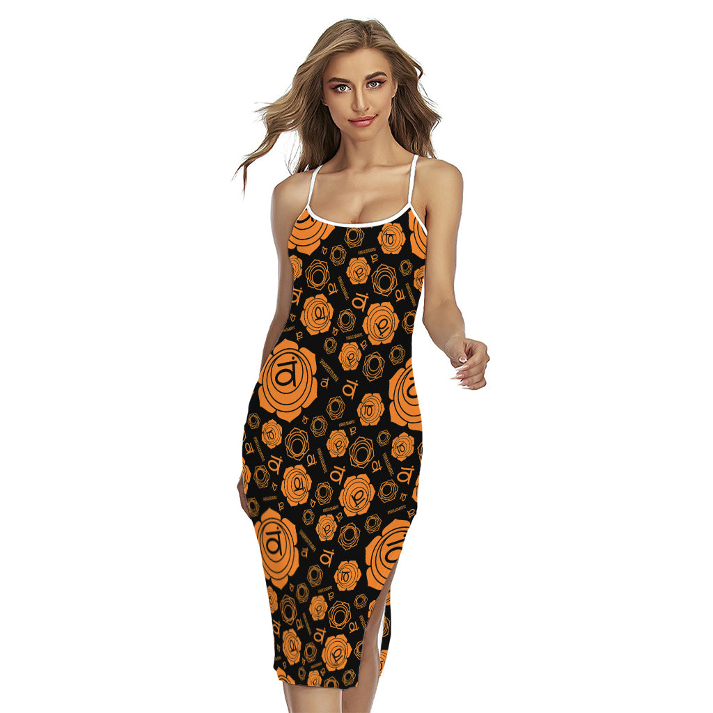 Swadhisthana Chakra Pattern Print Cross Back Cami Dress