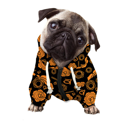 Swadhisthana Chakra Pattern Print Dog Zip Up Hoodie