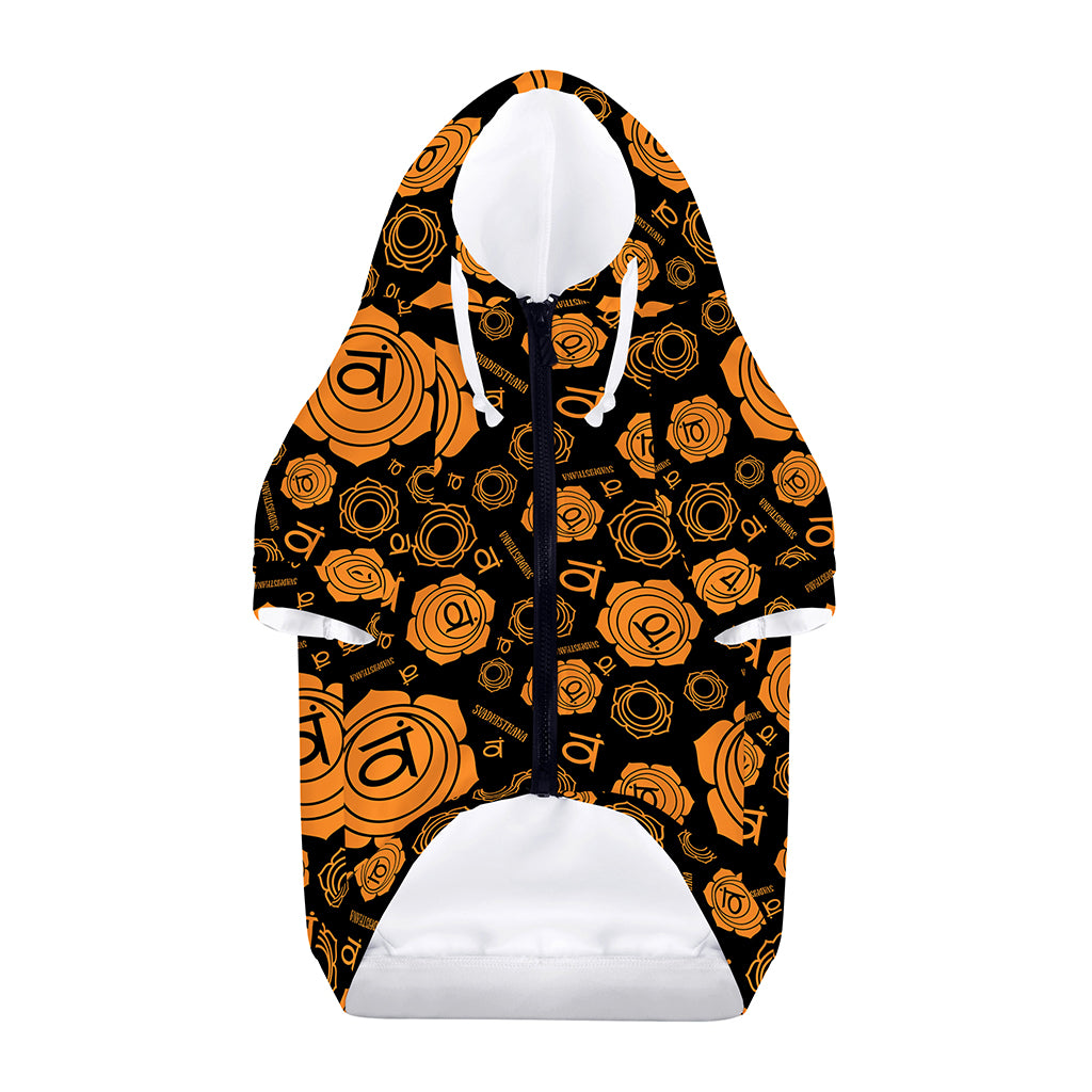 Swadhisthana Chakra Pattern Print Dog Zip Up Hoodie