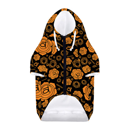 Swadhisthana Chakra Pattern Print Dog Zip Up Hoodie