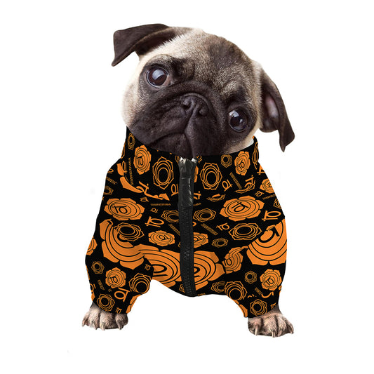 Swadhisthana Chakra Pattern Print Dog Zip Up Jacket