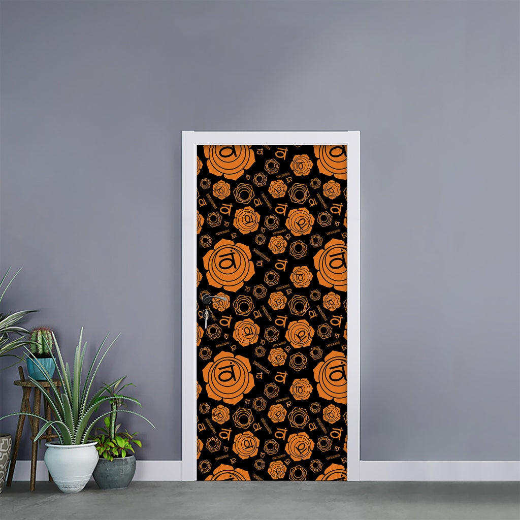 Swadhisthana Chakra Pattern Print Door Sticker