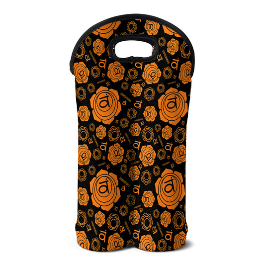 Swadhisthana Chakra Pattern Print Double Neoprene Wine Tote